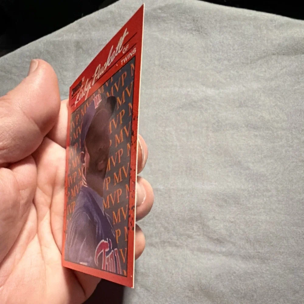 Error Card- Donruss 1990 Kirby Puckett #BC-8 Twins MVP Baseball Card - DOB Error